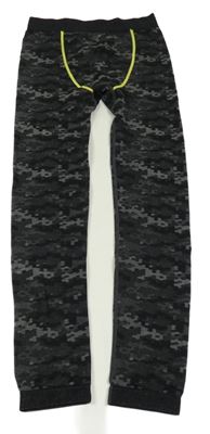 Černo-šedé army spodní legíny Crivit