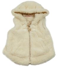 Smotanová kožušinová podšitá kombinéza s kapucňou Smile