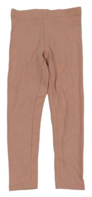 Svetloružové rebrované legíny H&M