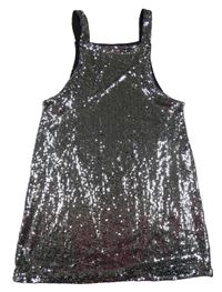 Čierno-strieborné šaty s flitrami Next