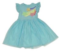 Svetlomodré šaty s hviezdami a tylovou sukní Primark