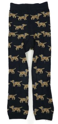 Tmavomodré punčochové legíny s pejsky Tchibo