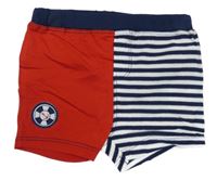 Červeno-pruhované bavlněné kraťasy s míčem Fagottino