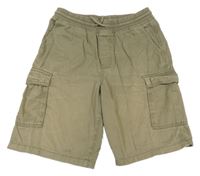 Khaki plátěné kraťasy s kapsami H&M