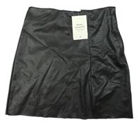 Nové - Černá potažená sukně s rozparkem H&M