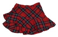 Červeno-farebná kockovaná vrstvená sukňa H&M