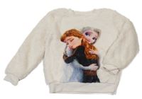 Smotanová chlpatá trblietavá mikina s Frozen Disney
