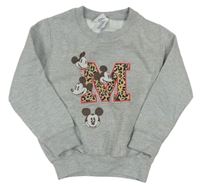 Sivá melírovaná mikina s Mickey Disney