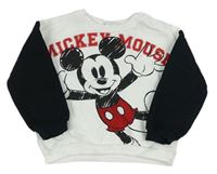 Bielo-čierna oversize mikina s Mickey zn. Disney