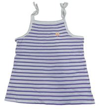 Bielo-fialový pruhovaný top so srdiečkom M&S