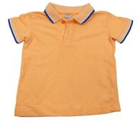 Neónově oranžovo-bielo-zafírové melírované polo tričko Kiki&Koko