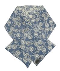 Modrá pletená obojstranná šál s bicyklami