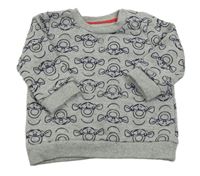 Sivá melírovaná mikina s Tygříky George