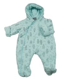 Pomněnková zateplená kombinéza s medvídky a kapucí Bebe Bonito