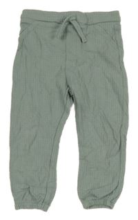 Olivovošedé žebrované tepláky F&F