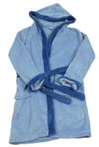Světlemodro-tmavomodrý chlupatý župan s kapucí Cool KIDZ!