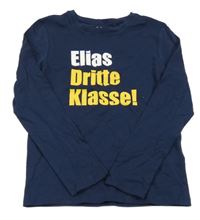 Tmavomodré tričko s nápismi C&A