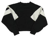 Čierno-biela crop mikina KIABI