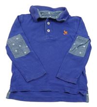 Tmavofialové mikinotriko s psíkom a golierikom Mini Boden