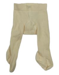 Smetanové žebrované punčocháče TCM