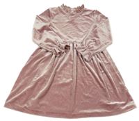 Staroružové zamatové šaty s volánikmi St. Bernard