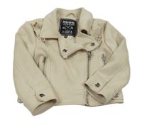 Svetlobéžový semišový jarný krivák s volánikmi a golierikom C&A