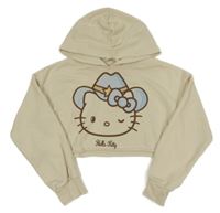 Smotanová crop mikina s Kitty a kapucňou H&M
