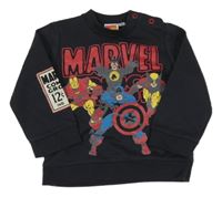 Čiernošedá mikina so superhrdinami  a logom MARVEL