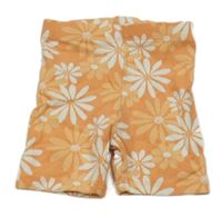 Oranžové květované legínové kraťasy PRIMARK