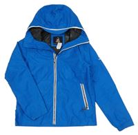 Cobaltově modrá šusťáková funkční jarní bunda s kapucí TRIBORD