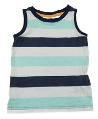 Bielo-mátovo-tmavomodré pruhované tielko dopodopo