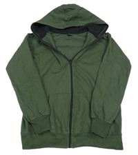 Tmavokhaki prepínaci mikina s kapucňou Y.F.K.