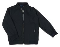 Tmavomodrý šusťákový podzimní bomber s výšivkou Next