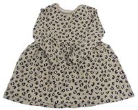 Béžové bavlnené šaty s leopardím vzorom M&S