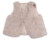 Růžová kožešinová podšitá vesta H&M