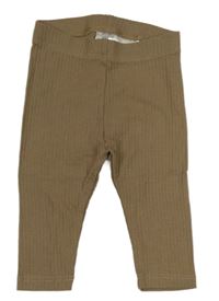 Hnedé rebrované legíny H&M