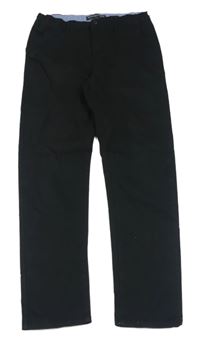 Černé plátěné chino kalhoty H&M