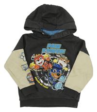 Antracitovo-béžová mikina s Paw Patrol a kapucí George