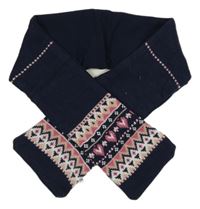 Tmavomodrá pletená šál so vzorom Primark
