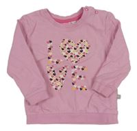 Ružová mikina s nápisem ze srdíček zn. Liegelind