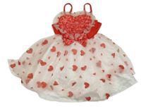 Červeno-biele šaty so srdiečkami a tylovou sukní Shein