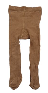 Hnědé žebrované punčocháče H&M