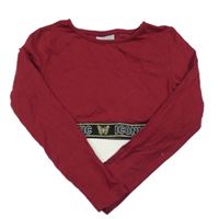 Vínové crop triko Matalan