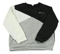 Čierno-sivo-biela mikina s nápisom Shein