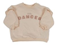 Svetloružová mikina s nápisom a volánikmi F&F