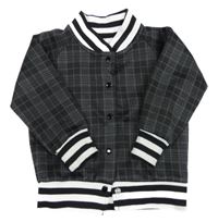 Tmavošedo-čierna kockovaná prepínaci mikina Ergee