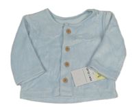 Nové - světlemodré sametové propínací triko Matalan