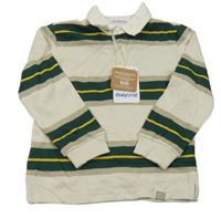 Nové - Béžovo-tmavozeleno-žlté pruhované polo tričko Mayoral