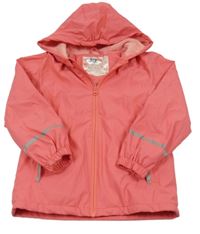 Korálová nepromokavá lehce zateplená bunda s kapucňou Lupilu