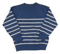 Tmavomodro-sivý sveter s pruhmi Matalan